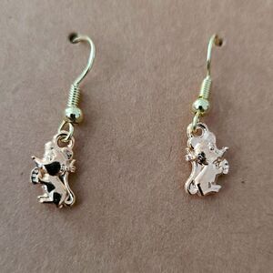 New Handcrafted Tiny Mouse 3D Dangle Earrings on 14K Gold Plated Hooks